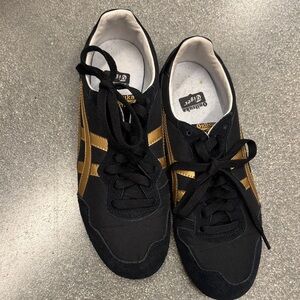 Onitsuka Tiger by Asics Black and Gold Athletic Shoes